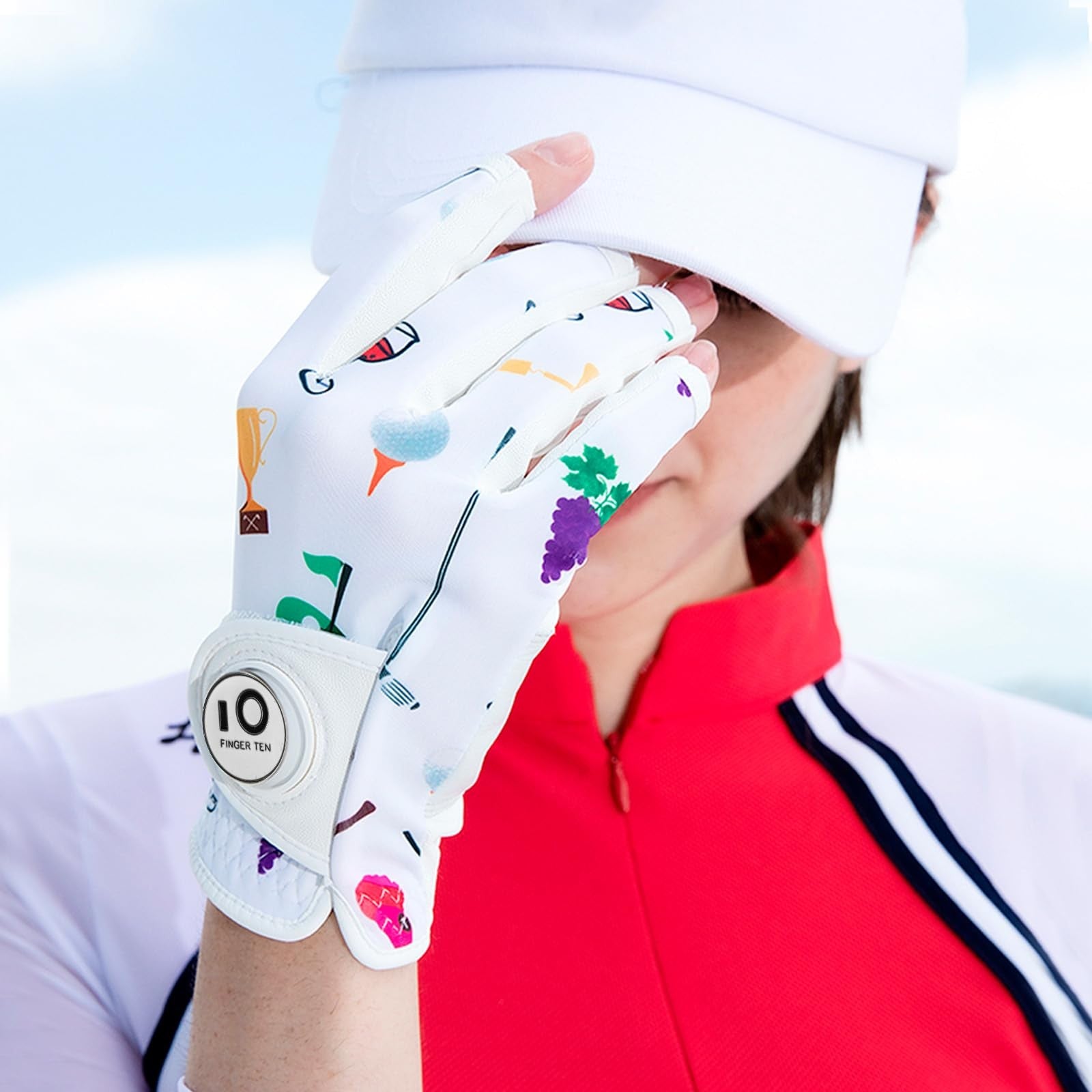 Stylish Women'S Golf Glove with Soft Leather and Ball Marker for All Weather